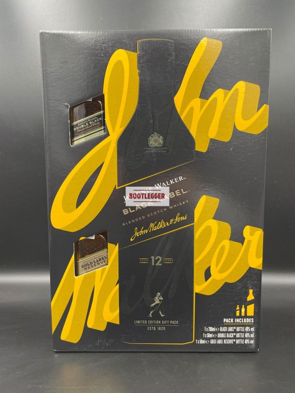 Johnnie Walker Black Label 0,7л+Gold Label 50мл+Double Black 50мл